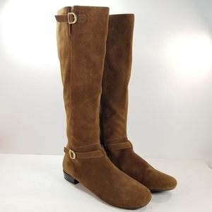 Circa Joan & David Tan Suede Zip Up Tall Boot size 7